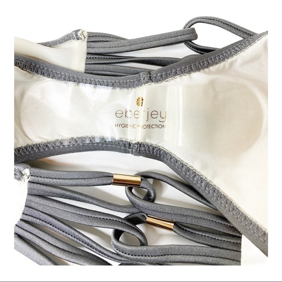 Eberjey Beach Glow Jagger Strappy Beaded Bottom in Sage Grey Size Medium - Picture 5 of 6